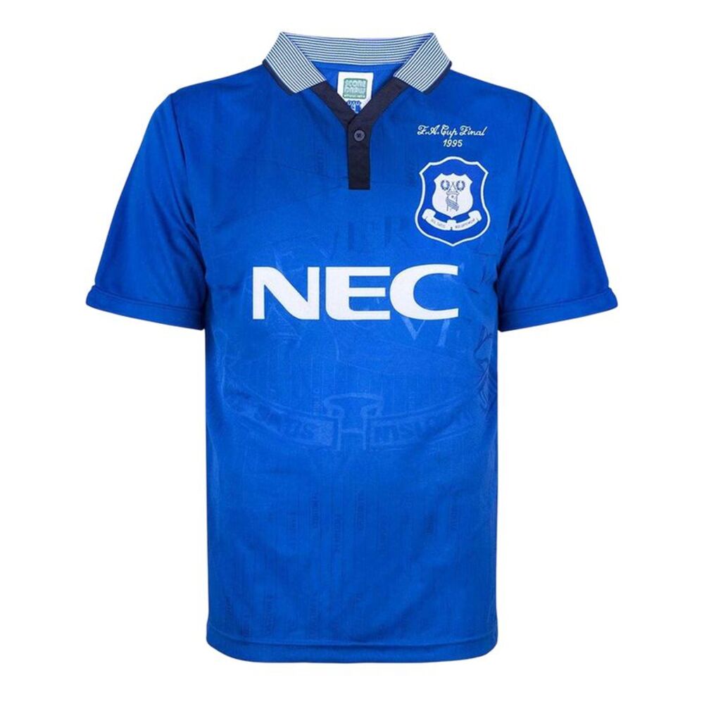 Score Draw Mens 95 Everton FC Polyester Football Jersey / Blue/White